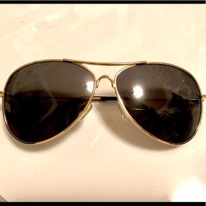 Tinted aviators with gold rim